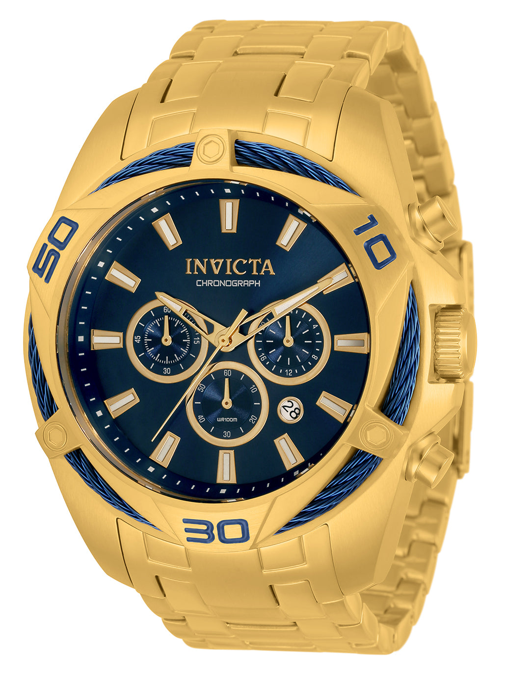 Invicta Men's 50mm Bolt Quartz Chronograph Triangular Bezel Bracelet Watch