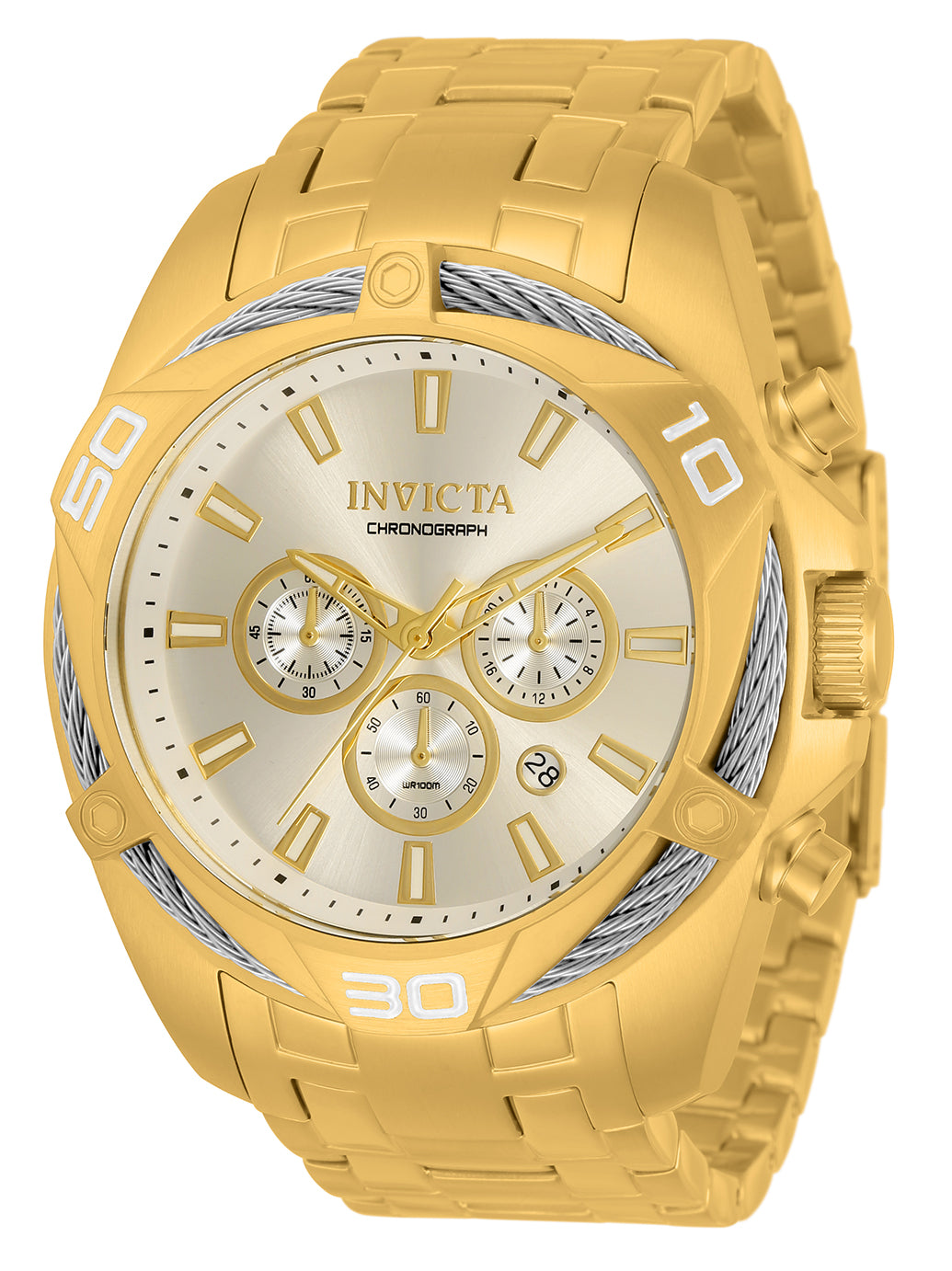 Invicta Men's 50mm Bolt Quartz Chronograph Cable Bezel Sunray Dial