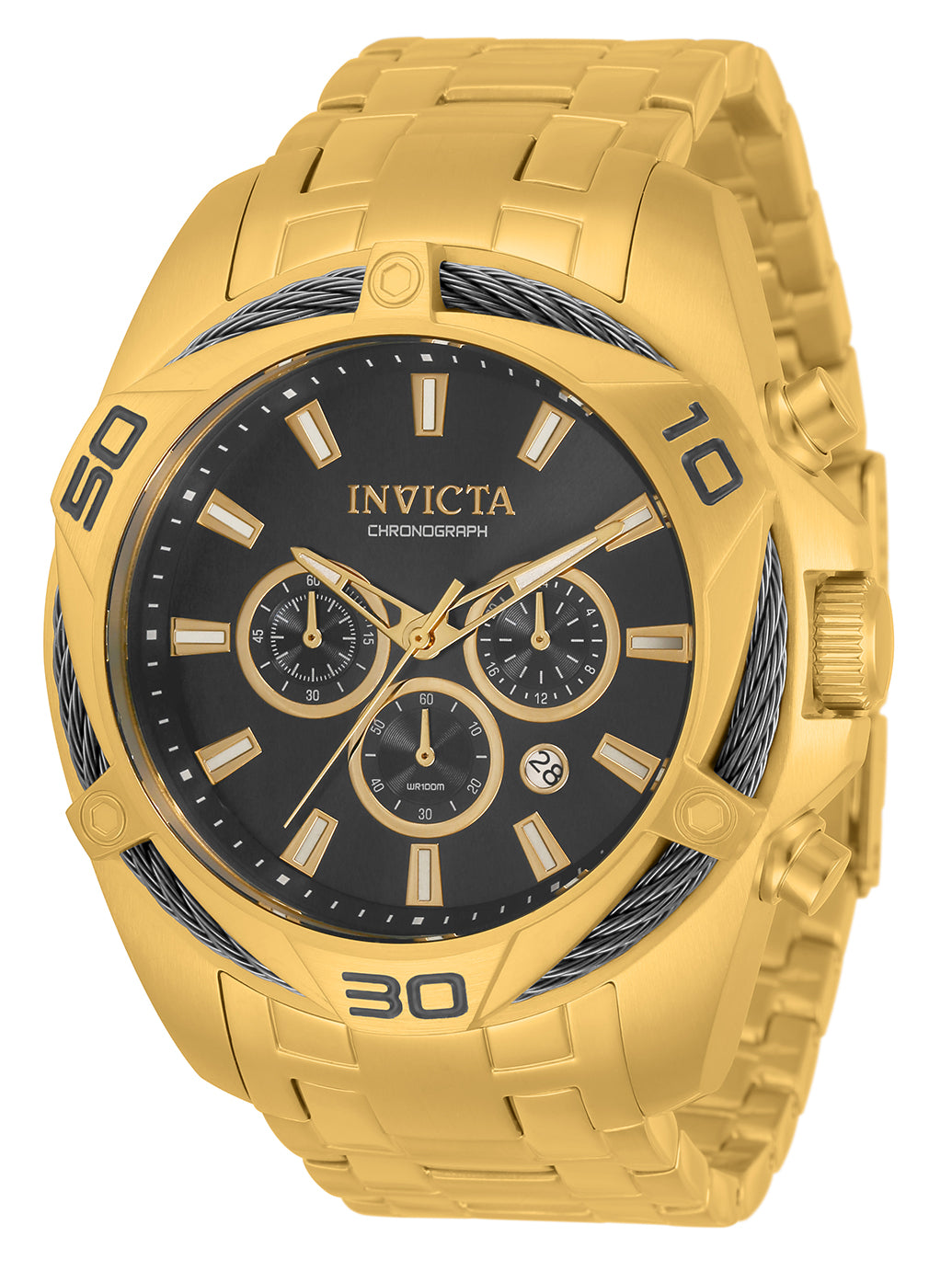 Invicta Men's 50mm Bolt Quartz Chronograph Triangular Bezel Bracelet Watch