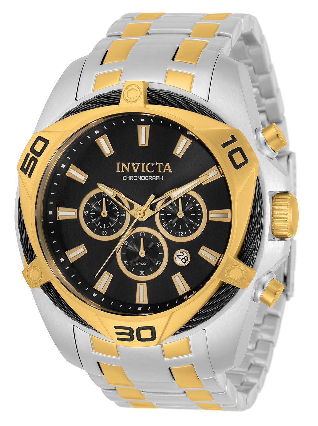 Invicta Men's 50mm Bolt Quartz Chronograph Cable Bezel Sunray Dial