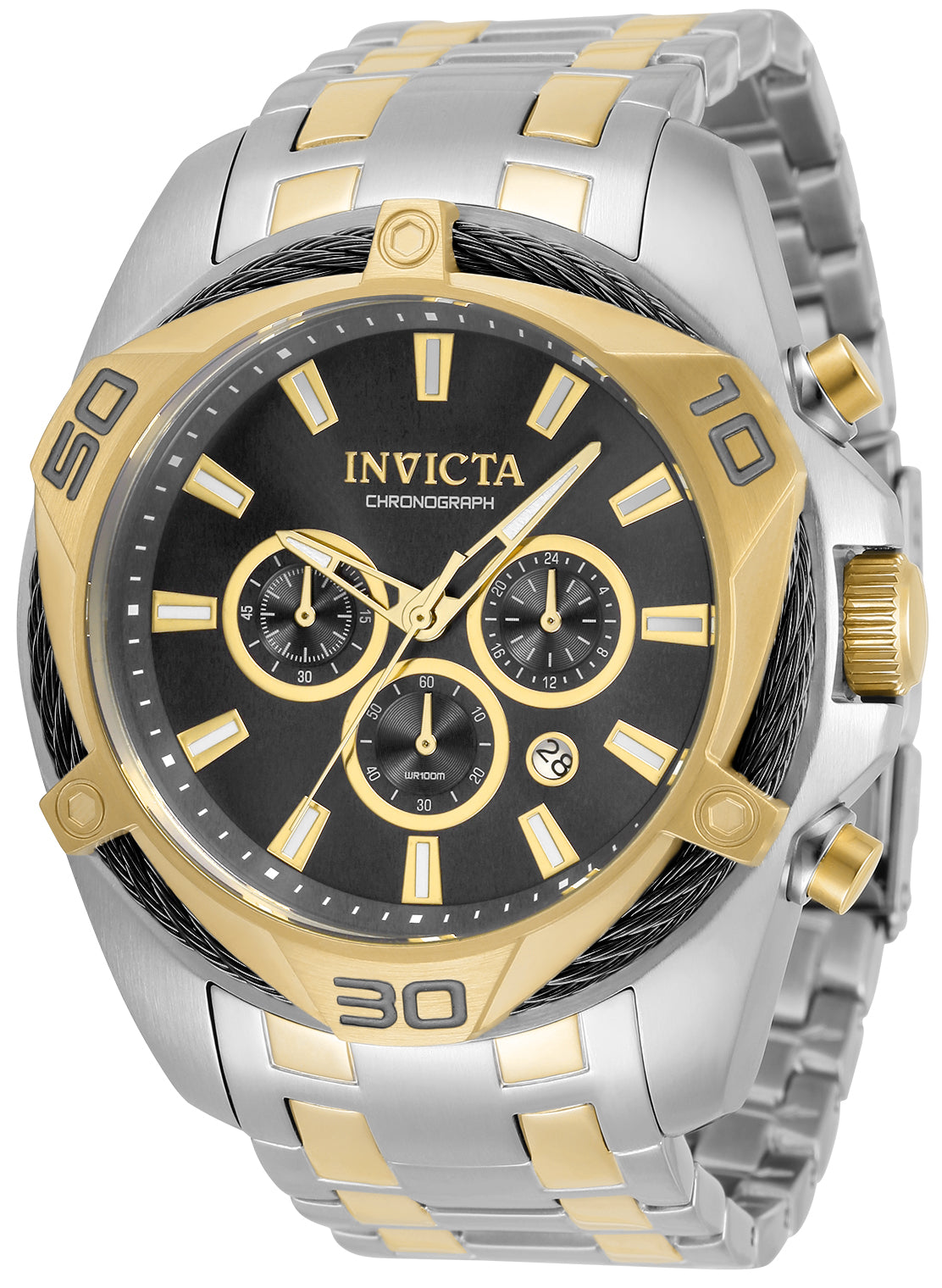 Invicta Men's 50mm Bolt Quartz Chronograph Triangular Bezel Bracelet Watch