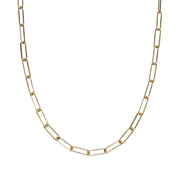 Toscana Italiana 18K Gold Plated Hammered Paperclip Link Chain 19.5" Necklace