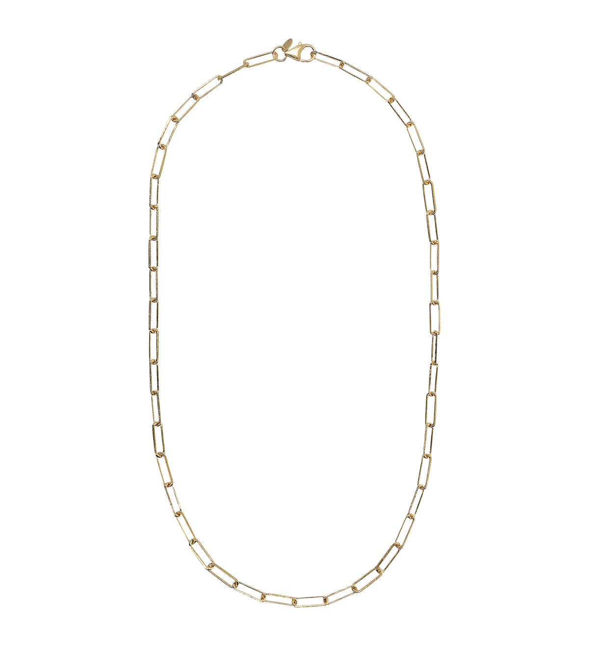 Toscana Italiana 18K Gold Plated Hammered Paperclip Link Chain 19.5" Necklace