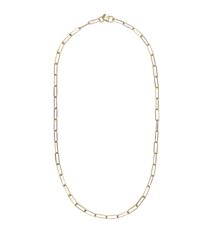 Toscana Italiana 18K Gold Plated Hammered Paperclip Link Chain 19.5" Necklace