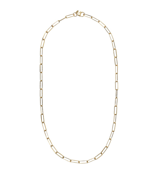 Toscana Italiana 18K Gold Plated Hammered Paperclip Link Chain 19.5" Necklace