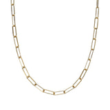 Toscana Italiana 18K Gold Plated Hammered Paperclip Link Chain 19.5" Necklace