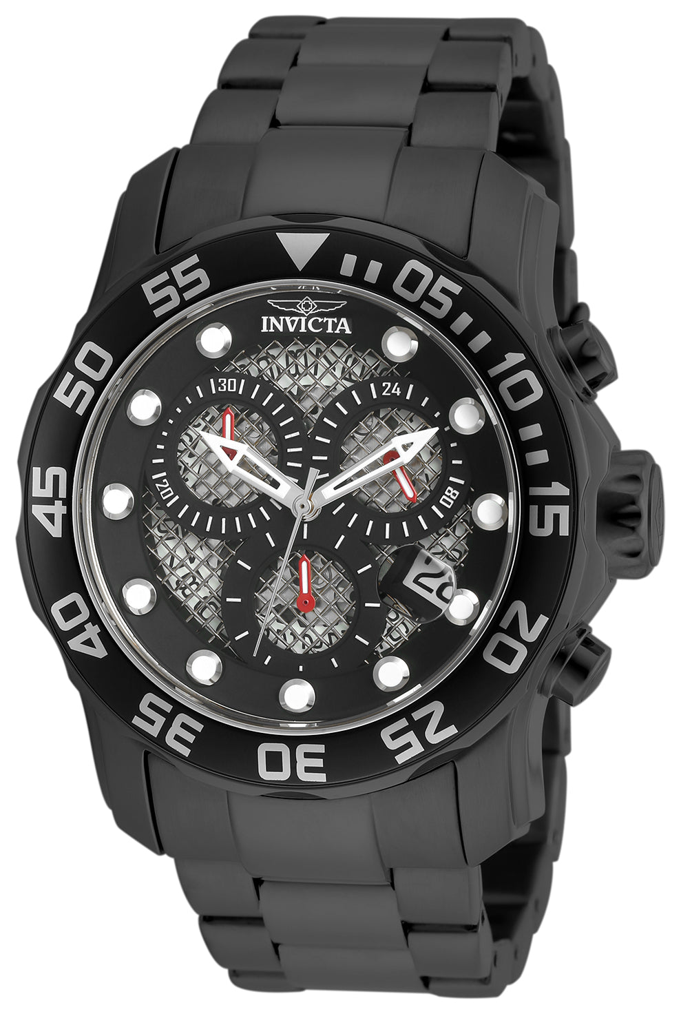 Invicta Men's 48mm Pro Diver Scuba Quartz Chronograph Grid Dial Bracelet Watch