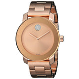 Movado Women's 36mm Bold Swiss Quartz Crystal Accented Rosetone Bracelet Watch