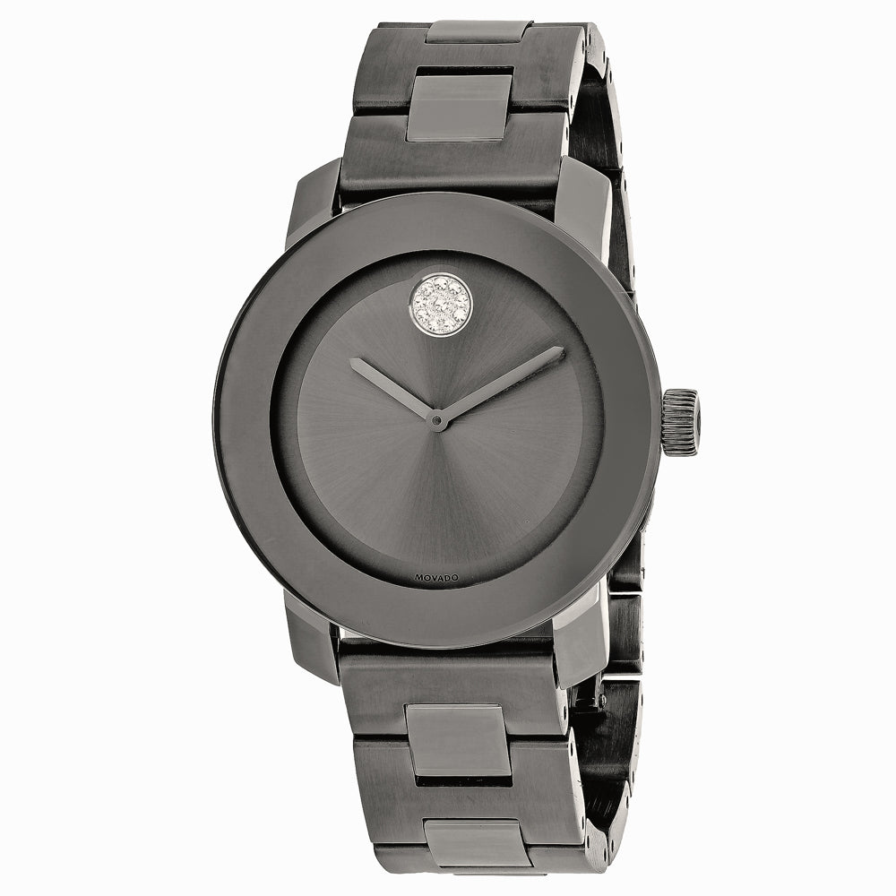 Movado Men's 36mm Bold Swiss Quartz Crystal Accented Gunmetal Bracelet Watch