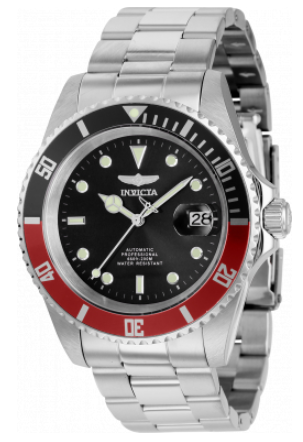 Invicta Men's 43mm Pro Diver Automatic Date Black & Red Bezel Bracelet Watch