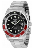 Invicta Men's 43mm Pro Diver Automatic Date Black & Red Bezel Bracelet Watch