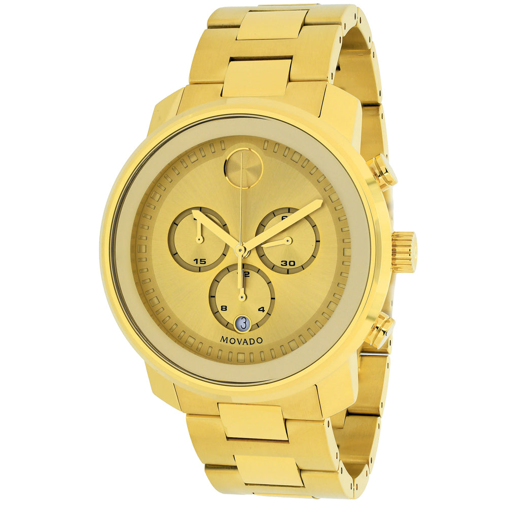 Movado Men's 44mm Bold Swiss Quartz Chronograph Date Goldtone Bracelet Watch