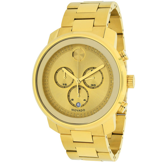 Movado Men's 44mm Bold Swiss Quartz Chronograph Date Goldtone Bracelet Watch