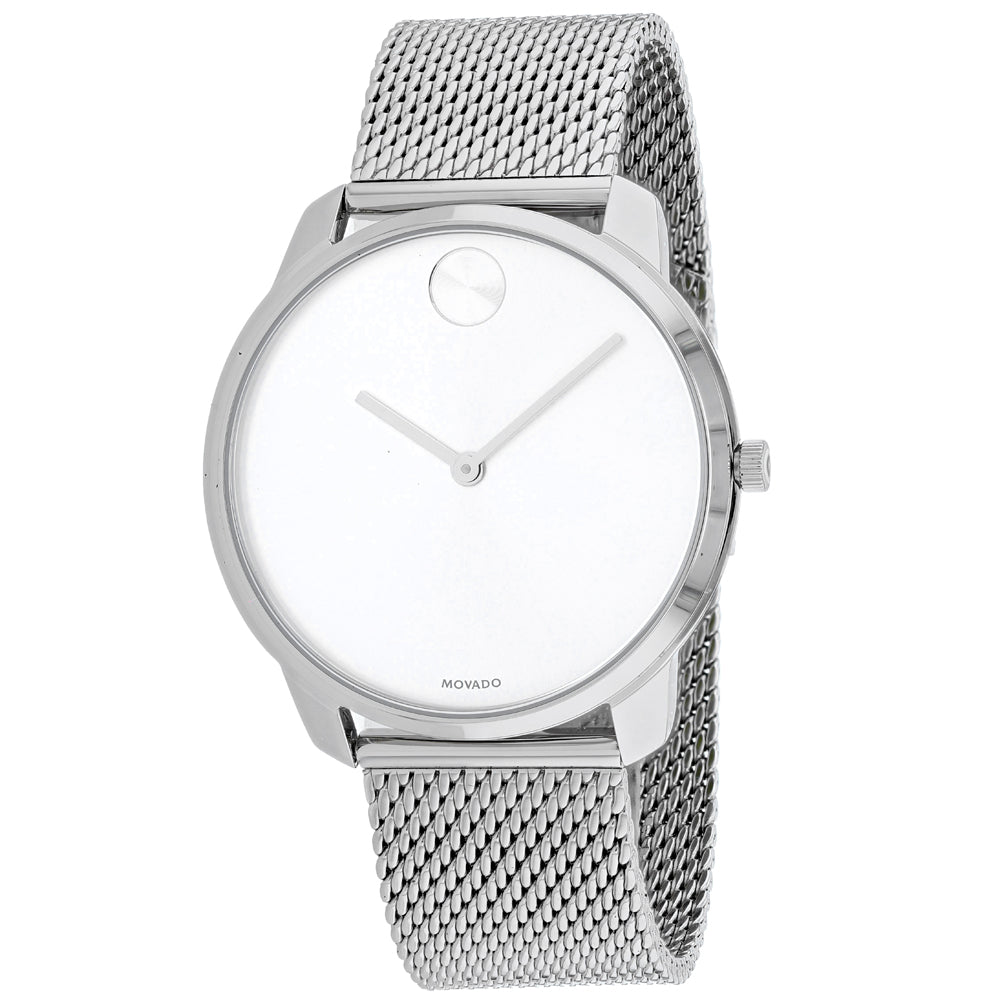 Movado Men's 40mm Bold Swiss Quartz Silvertone Mesh Bracelet Watch