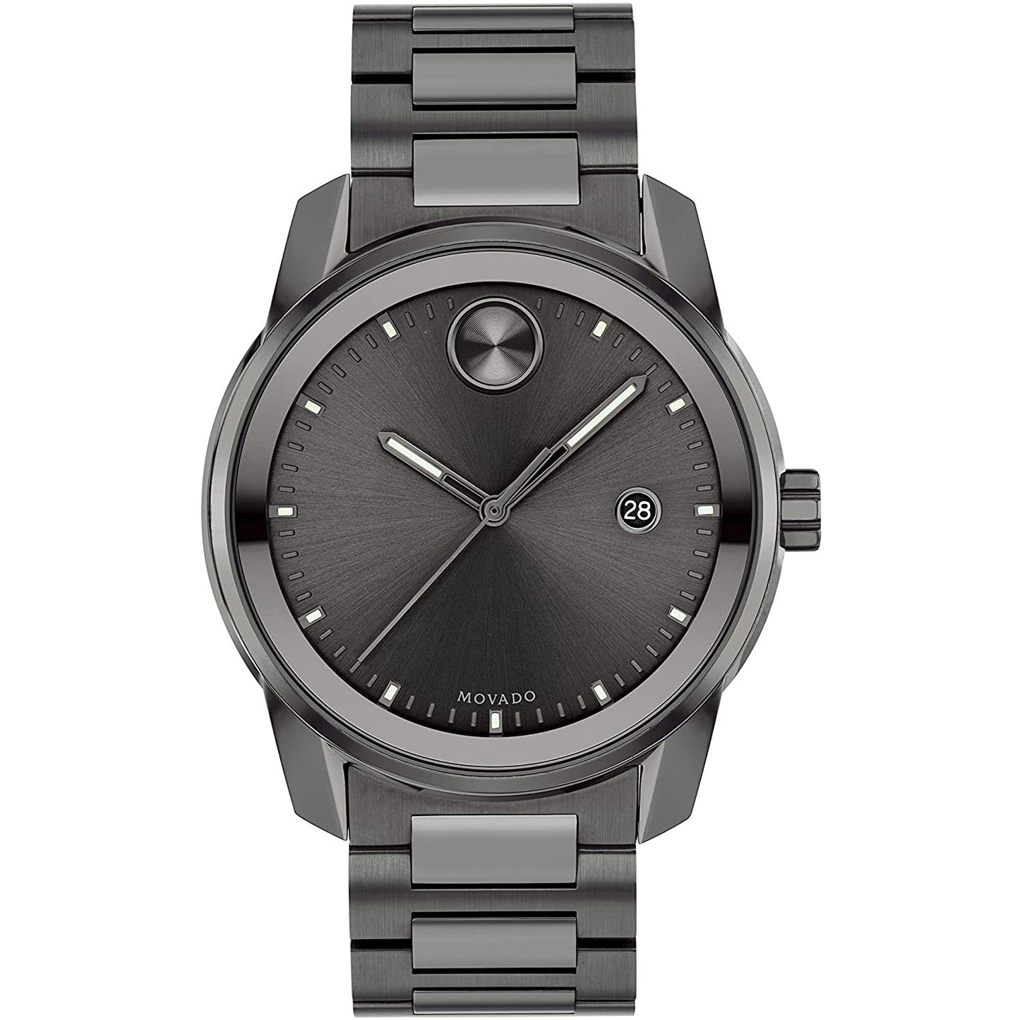 Movado Men's 42mm Bold Verso Quartz Date Monochromatic Gunmetal Bracelet Watch - 3600736