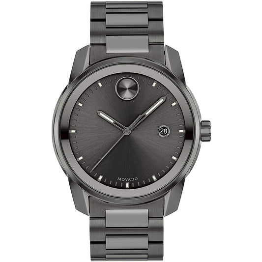 Movado Men's 42mm Bold Verso Quartz Date Monochromatic Gunmetal Bracelet Watch - 3600736
