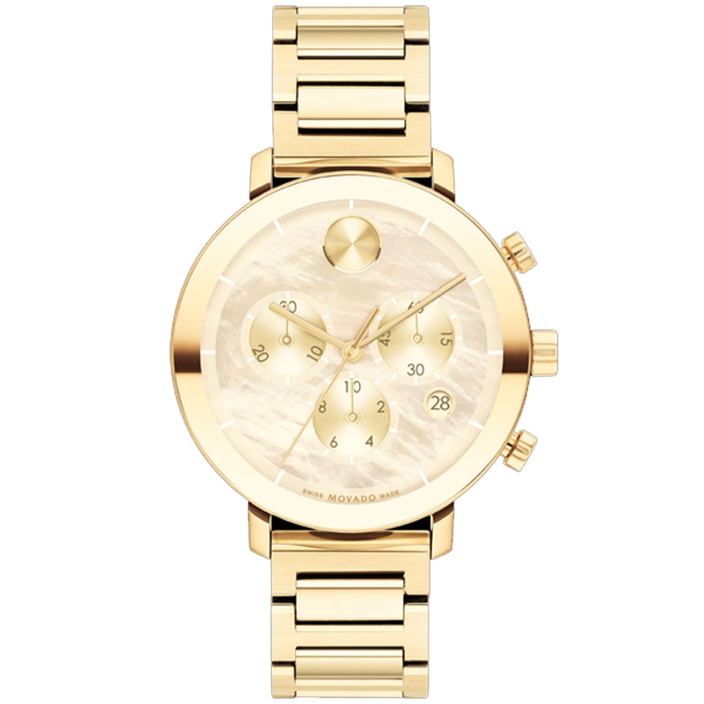 Movado Women's 38mm Bold Swiss Made Quartz Chronograph Goldtone Bracelet Watch - 3600788