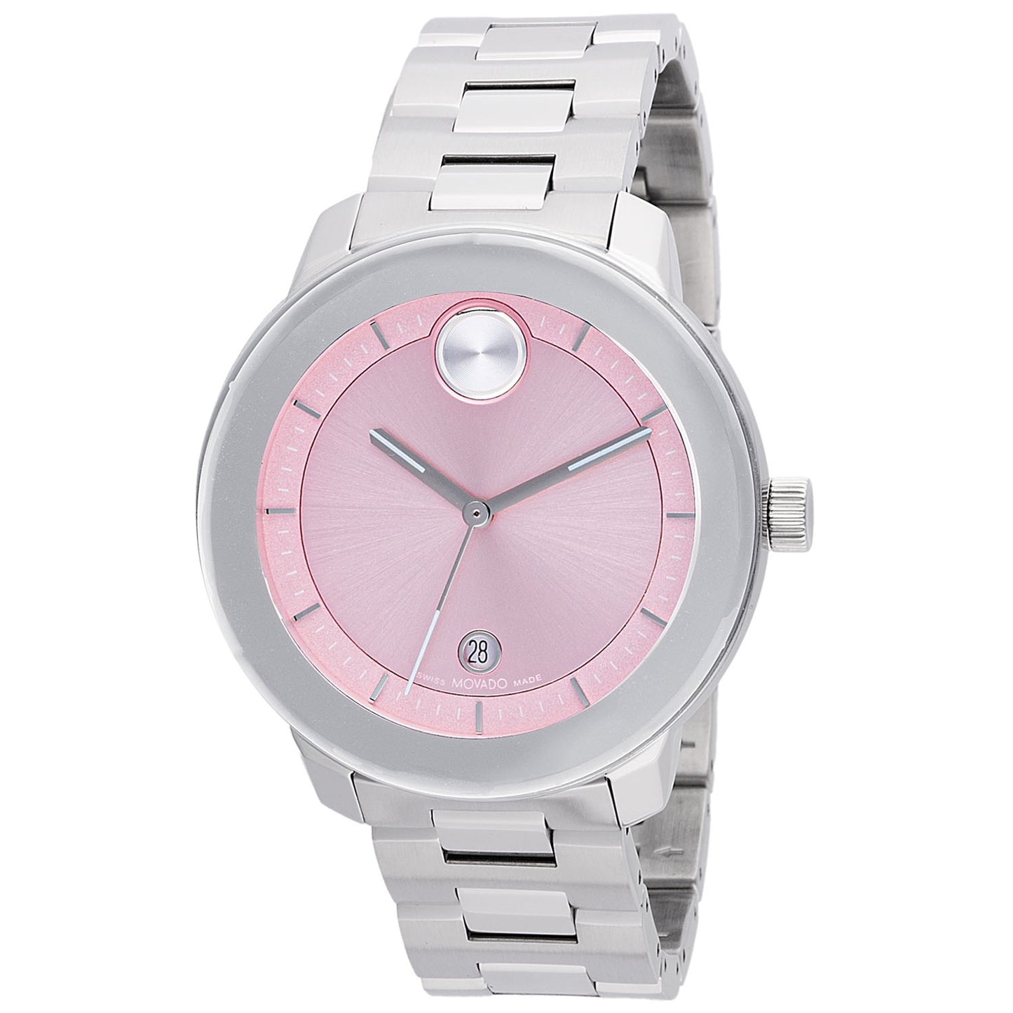 Movado Men's 38mm Bold Swiss Quartz Date Pink Dial Bracelet Watch - 3600872