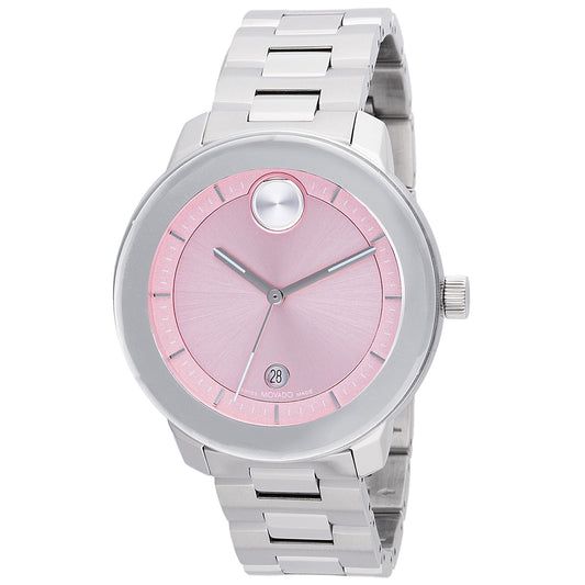 Movado Men's 38mm Bold Swiss Quartz Date Pink Dial Bracelet Watch - 3600872