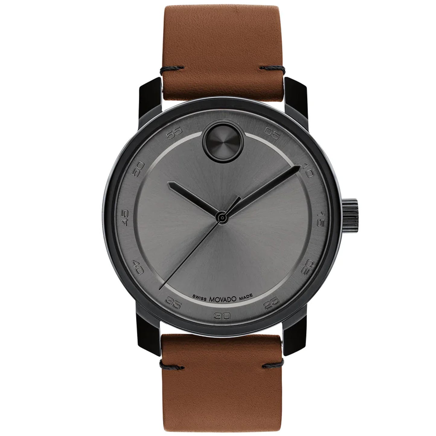Movado Men's 42mm New Bold Access Swiss Made Quartz Grey & Brown Strap Watch