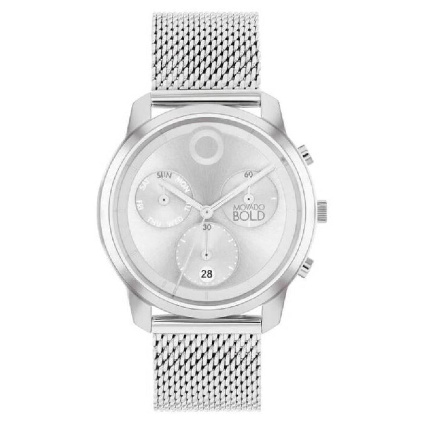 Movado Men's 42mm Element Quartz Chronograph Silvertone Mesh Bracelet Watch - 3601024