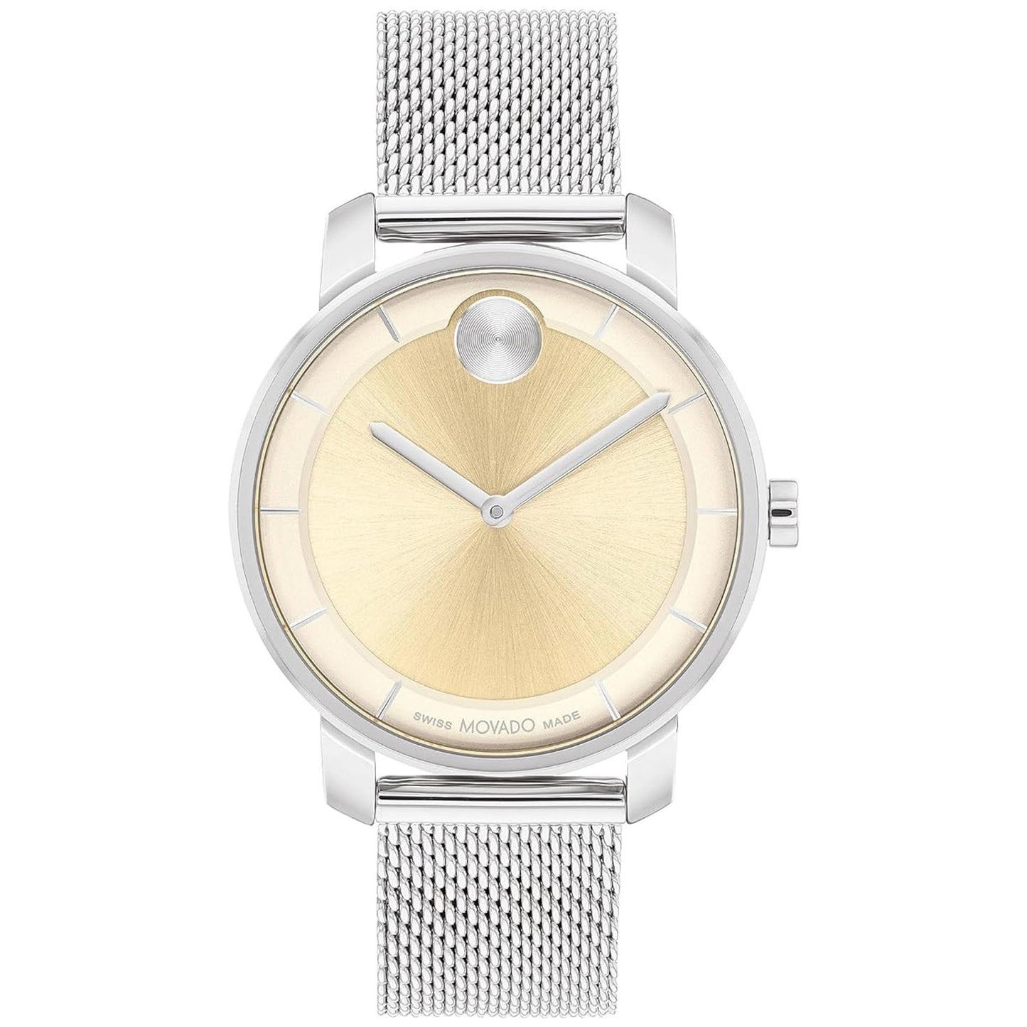 Movado Women's 34mm Bold Access Swiss Made Quartz Champagne Dial Mesh Bracelet Watch