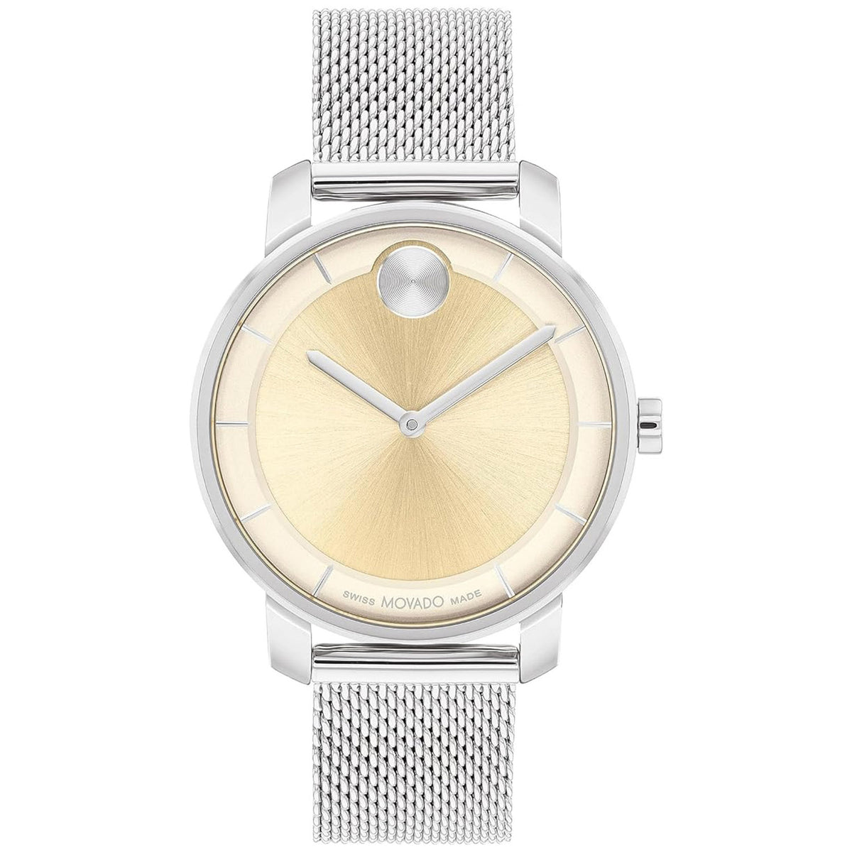 Movado Women's 34mm Bold Access Swiss Made Quartz Champagne Dial Mesh Bracelet Watch