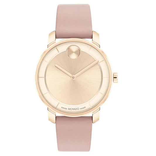 Movado Women's 34mm Bold Swiss Quartz Goldtone Pink Strap Watch - 3601078