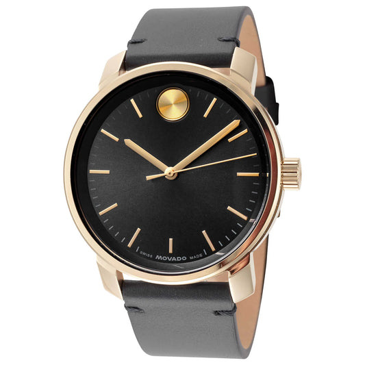 Movado Men's 41mm Bold Quartz Blue & Goldtone Leather Strap Watch