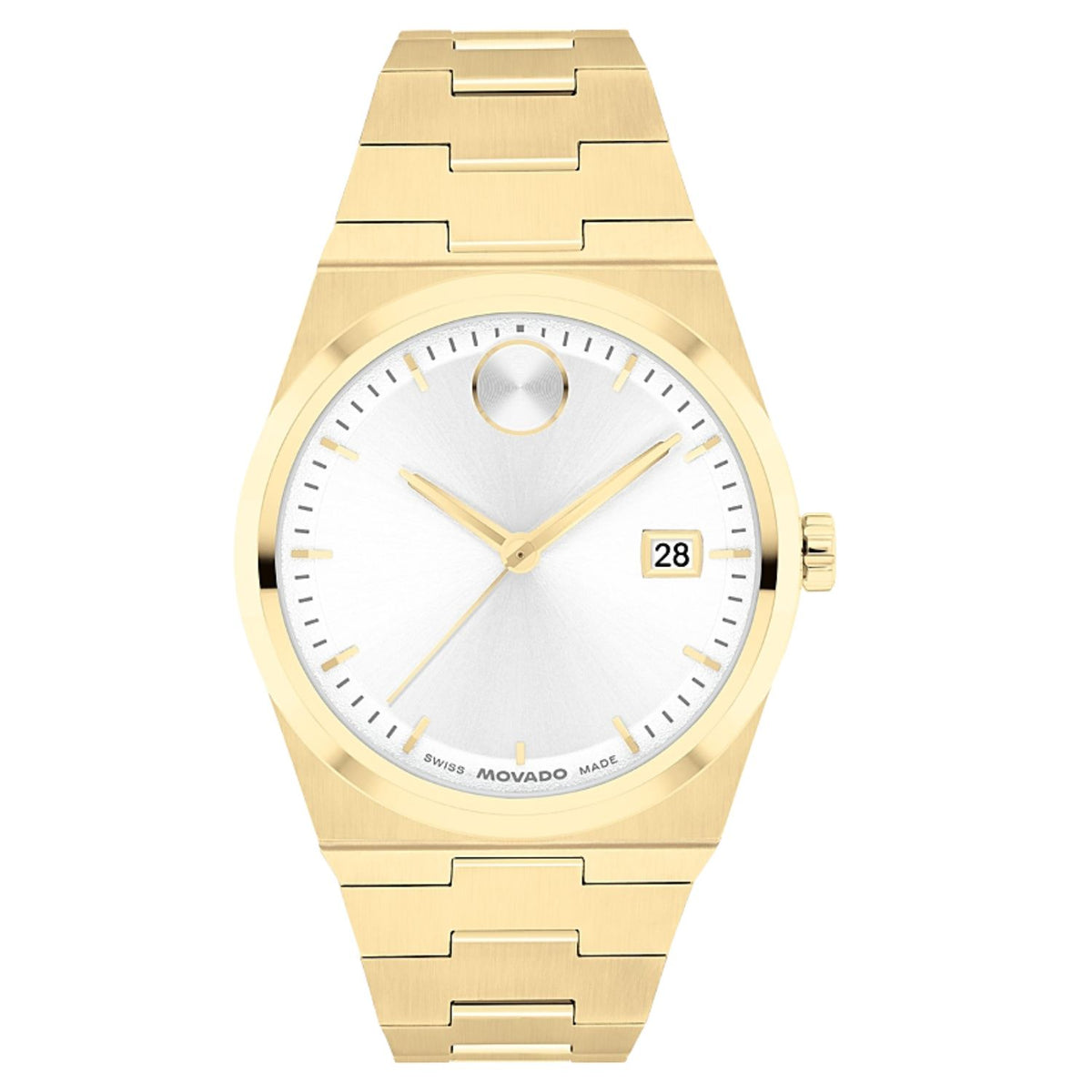 Movado Men's 35mm Bold Quest Swiss Quartz Date Goldtone Bracelet Watch