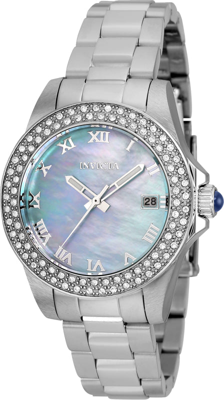 Invicta Women's 34mm Angel Quartz Crystal Accented MOP Bracelet Watch