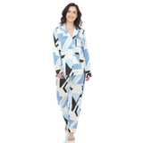 White Mark Women's Geometric Printed Satin Pajama Set