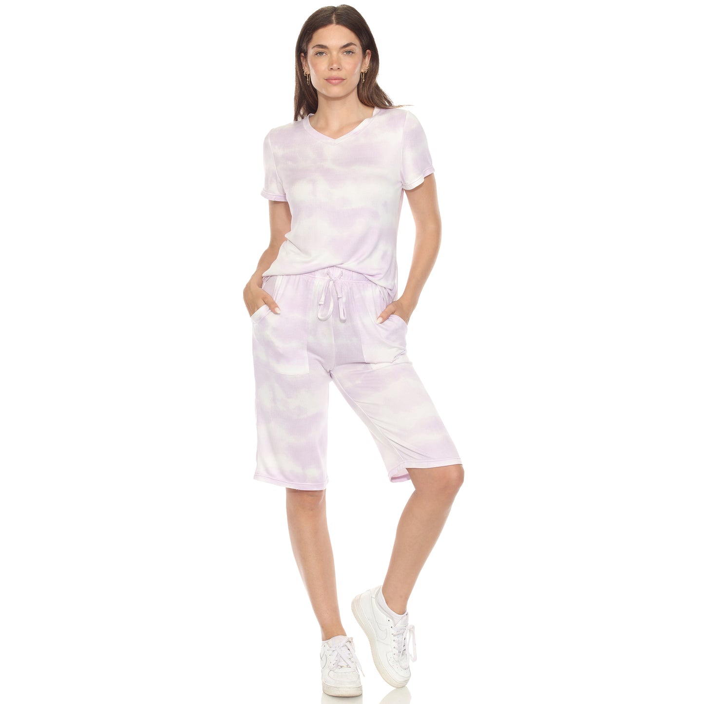 White Mark Women's 2-Piece Soft Capri Pajama Lounge Set