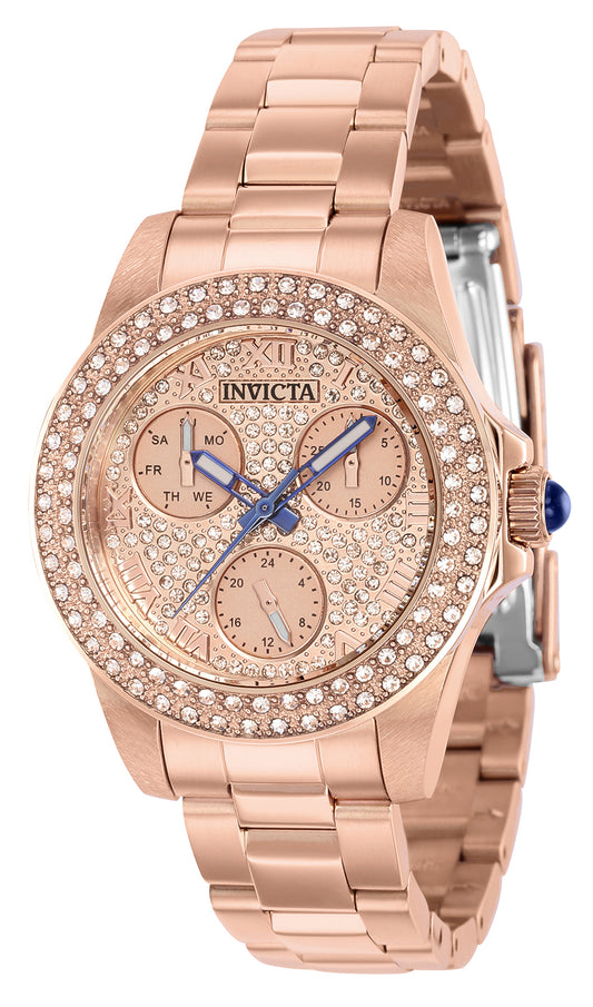 Invicta Women's 34mm Angel Quartz Multifunction Crystal Pave Bracelet Watch