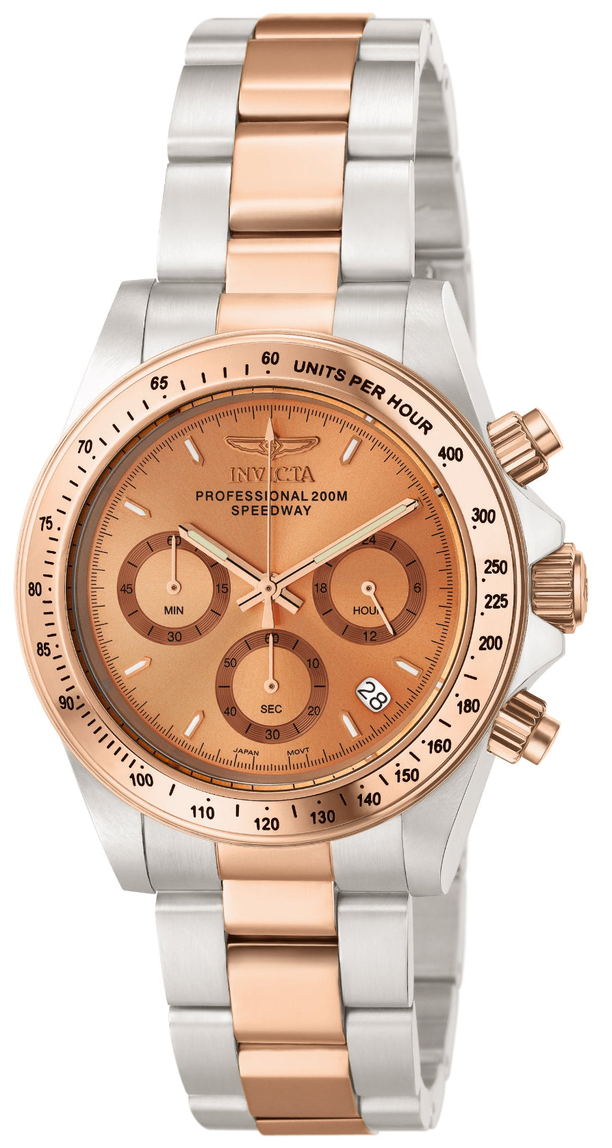 Invicta Men's 39mm Speedway Quartz Chronograph Two-Tone Rose & Silver Bracelet Watch