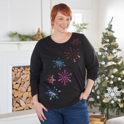 Christopher & Banks Embellished Snowflake Tee