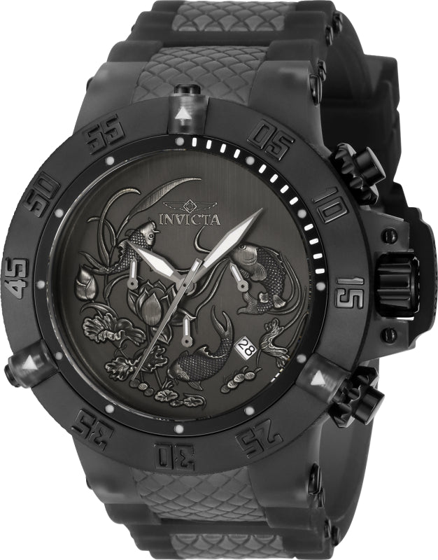 Invicta Men's 50mm Subaqua Koi Fish Embossed Dial Strap Watch