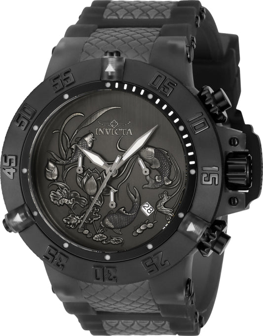Invicta Men's 50mm Subaqua Koi Fish Embossed Dial Strap Watch