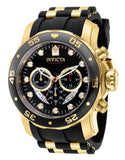 Invicta Men's 48mm Pro Diver Scuba Quartz Chronograph Black & Goldtone Strap Watch