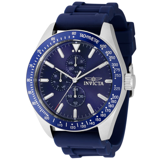 Invicta Men's 45mm Aviator Quartz 24 Hour Blue Label Silicone Strap Watch