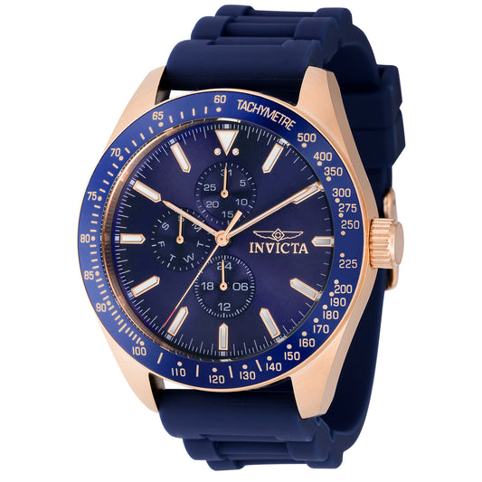 Invicta Men's 45mm Aviator Quartz 24 Hour Blue Label Silicone Strap Watch