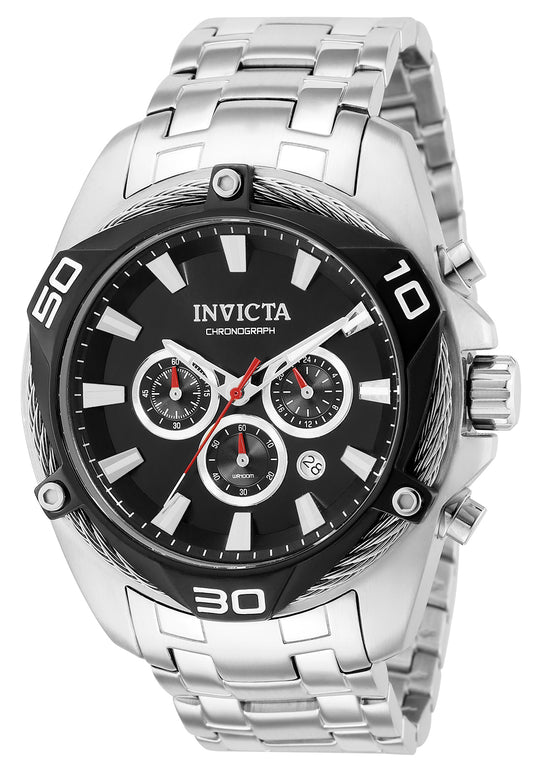 Invicta Men's 50mm Bolt Quartz Chronograph Cable Bezel Bracelet Watch