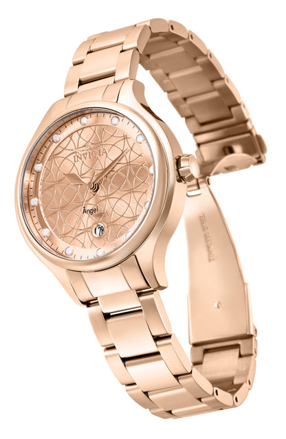 Invicta Women's 38mm Angel Quartz Date Circle Pattern Dial Bracelet Watch