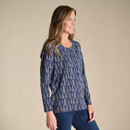 Christopher & Banks Festive Tree Print Long Sleeve Tee