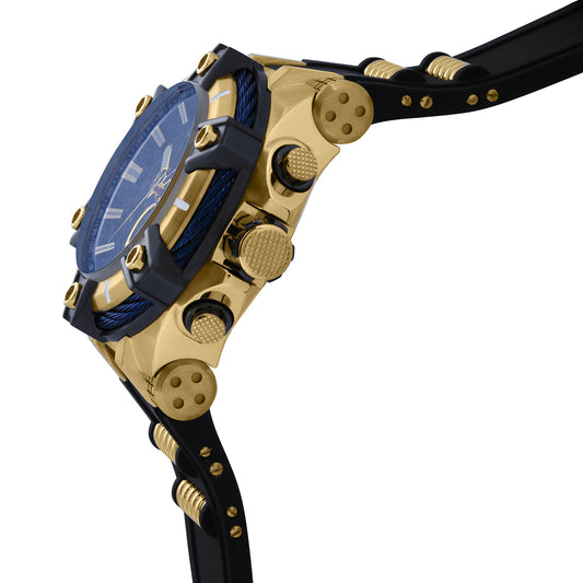 Invicta Men's 52mm Bolt Quartz Chronograph Blue Cable Goldtone Strap Watch