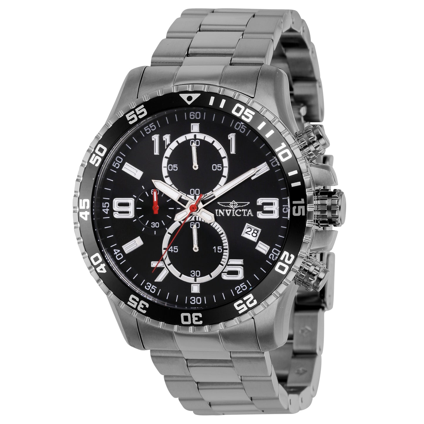 Invicta Men's 45mm Specialty Quartz Chronograph Black Dial Bracelet Watch