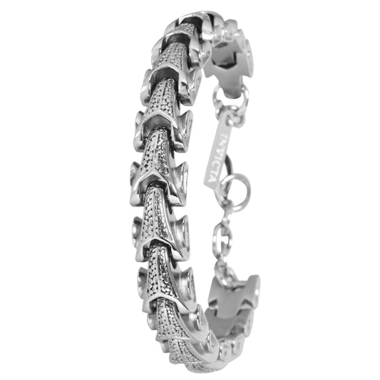 Invicta Elements Men's Textured Silvertone Link Bracelet
