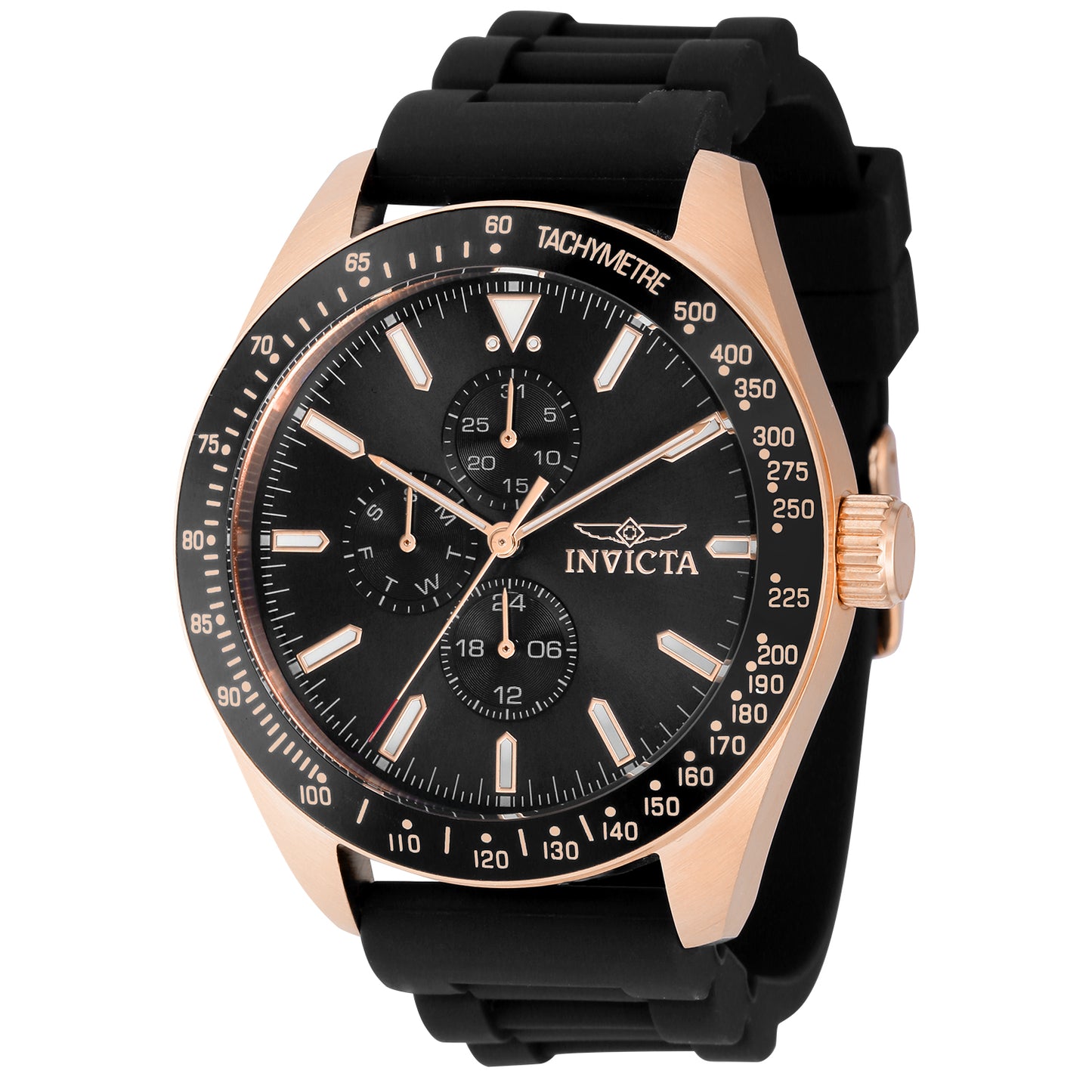 Invicta Men's 45mm Aviator Quartz 24 Hour Day Silicone Strap Watch