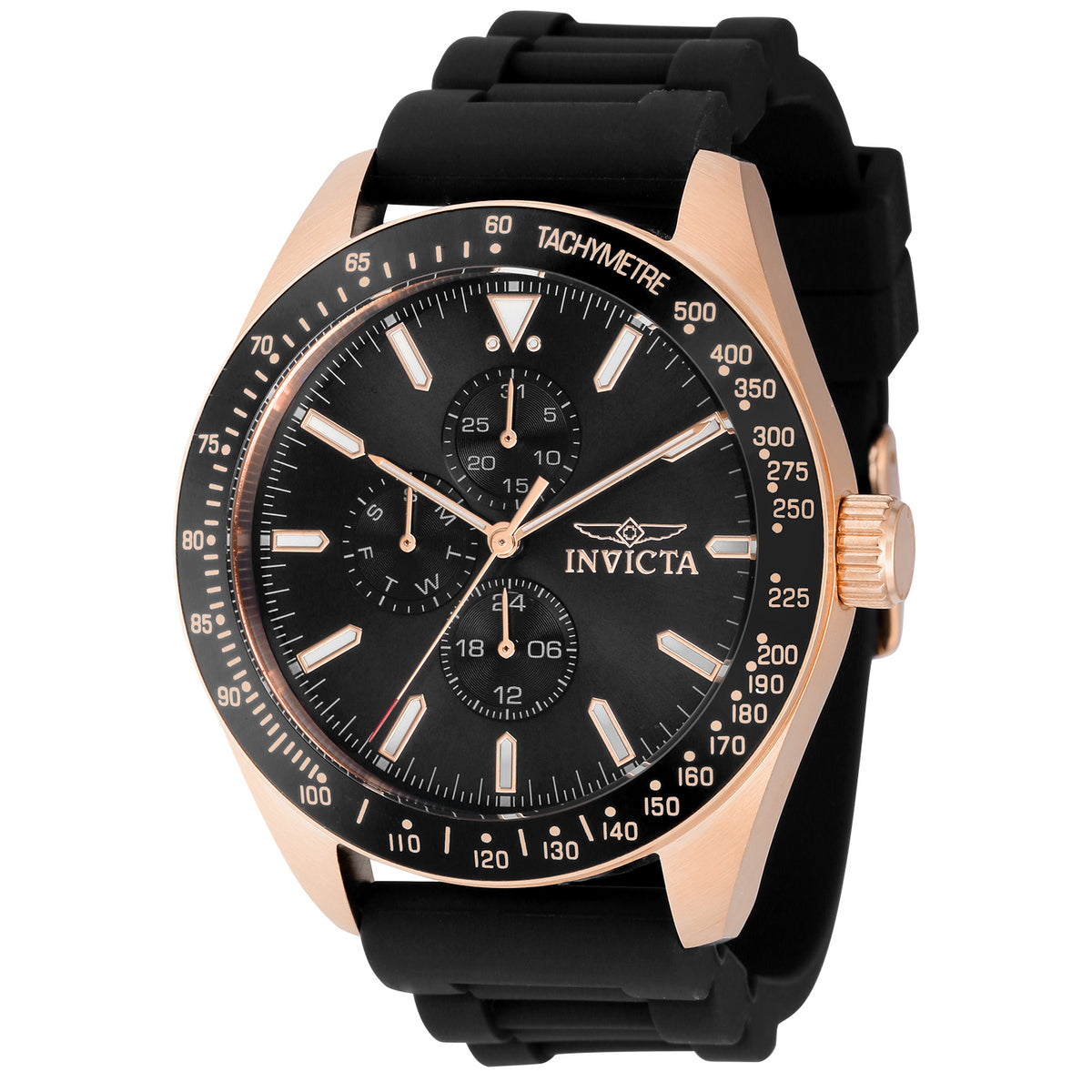 Invicta Men's 45mm Aviator Quartz 24 Hour Day Silicone Strap Watch