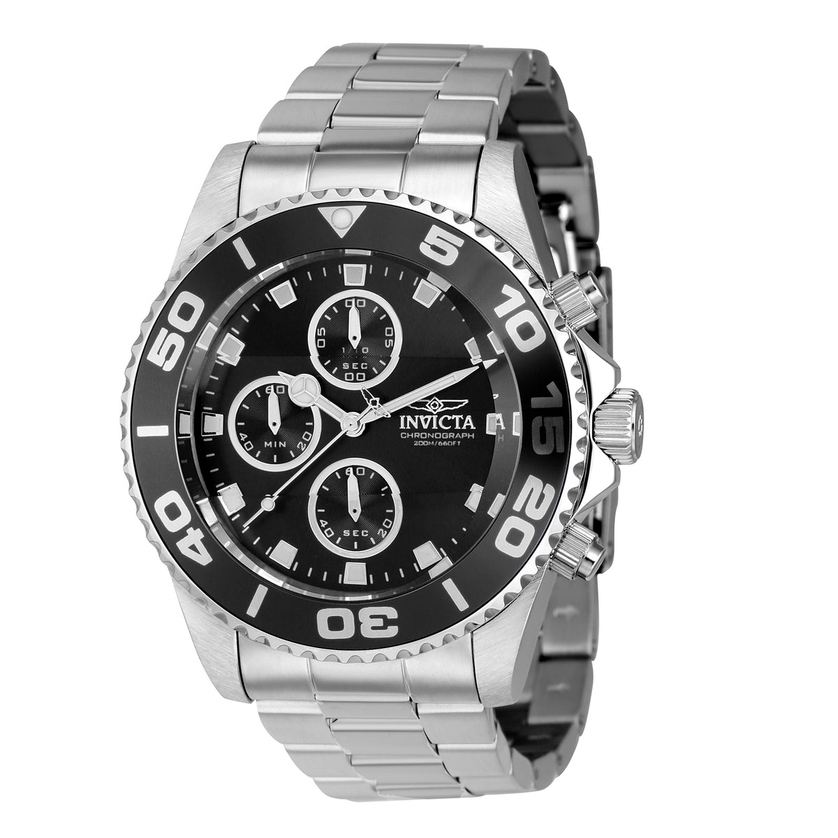 Invicta Men's 43mm Pro Diver Quartz Chrono Coin Edge Bezel Bracelet Watch
